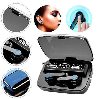 M19 TWS Bluetooth 5.1 Earbuds with 3500mAh Charging Box, Waterproof, Sports Earphones with Microphone