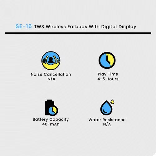 SE-16 TWS wireless earbuds with digital display